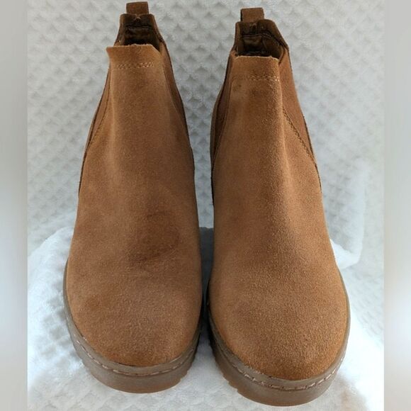 Sofft Utley Redwood Brown Wedge Bootie, Stacked Heel, Women's Size 7 1/2 - Picture 6 of 13